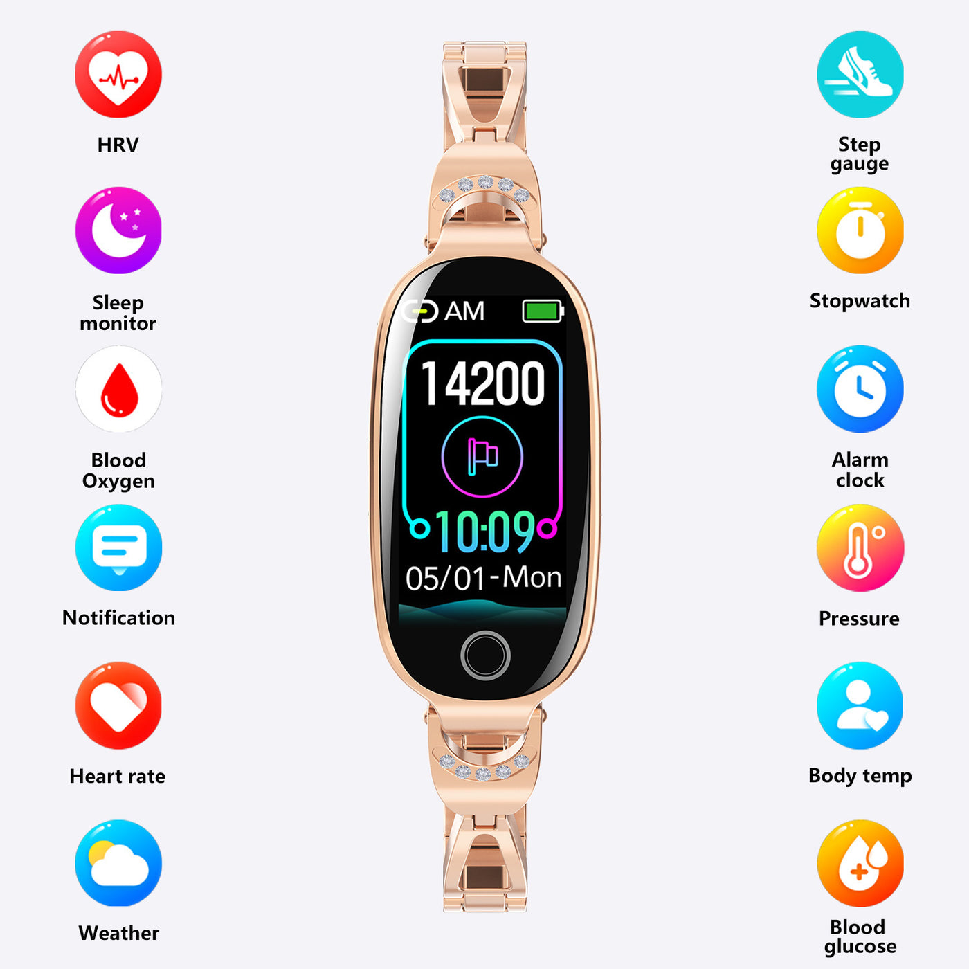 Women's Smart Watch Non-invasive Blood Glucose Menstrual