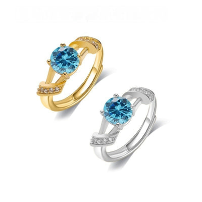 Fashion Blue Small Diamond Men's And Women's Rings