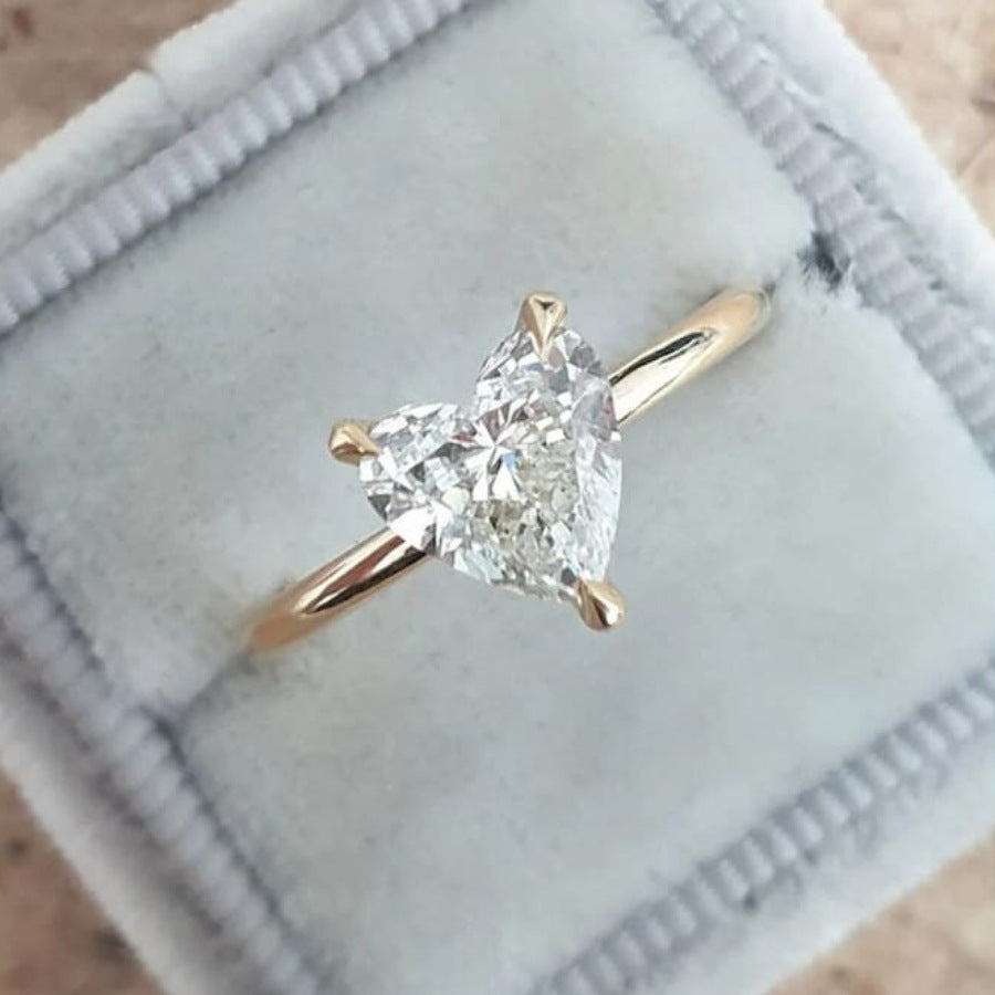 Women's Fashion Wedding Simple Love Heart-shaped Ring