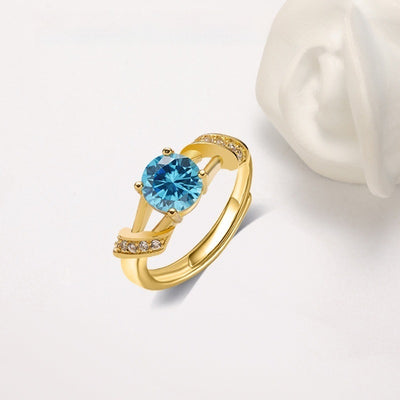 Fashion Blue Small Diamond Men's And Women's Rings