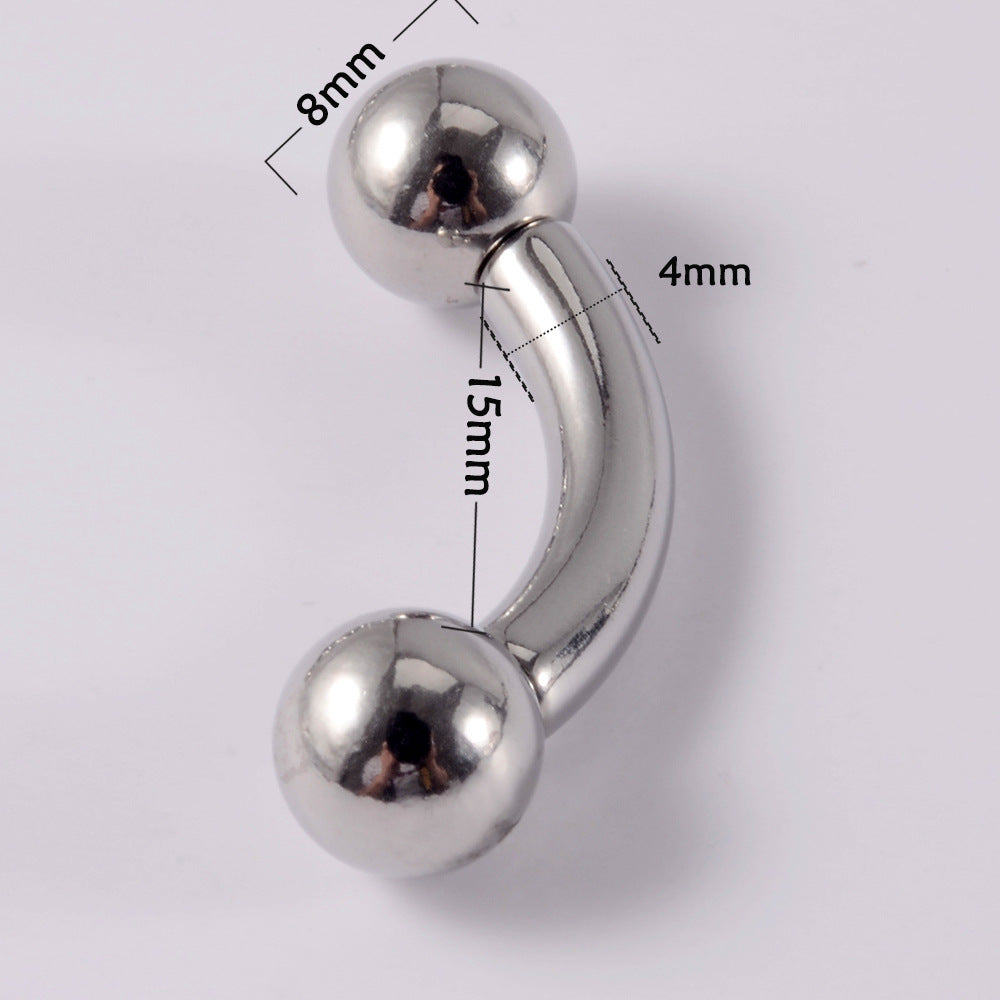 Stainless Steel Curved Rod Body Piercing Earrings