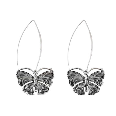 European And American Retro Long Butterfly Pendant Earrings