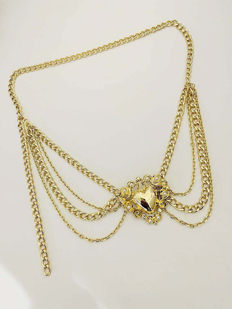 Gold Multi-layer Chain Love Waist Chain