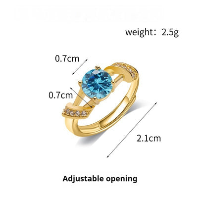 Fashion Blue Small Diamond Men's And Women's Rings