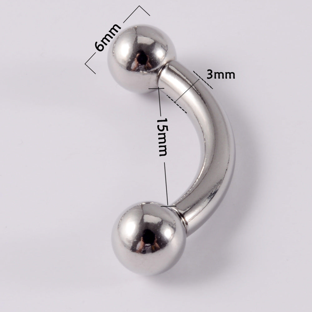 Stainless Steel Curved Rod Body Piercing Earrings