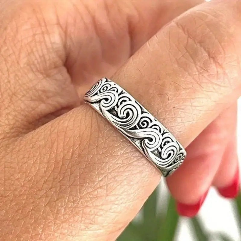 Ziqi Donglai Ins Trendy Men's Personality Xiangyun Vintage Ring