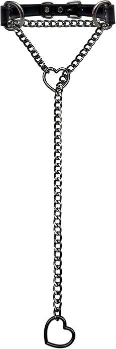 European And American Personalized PU Leather Heart And Circle O Necklace