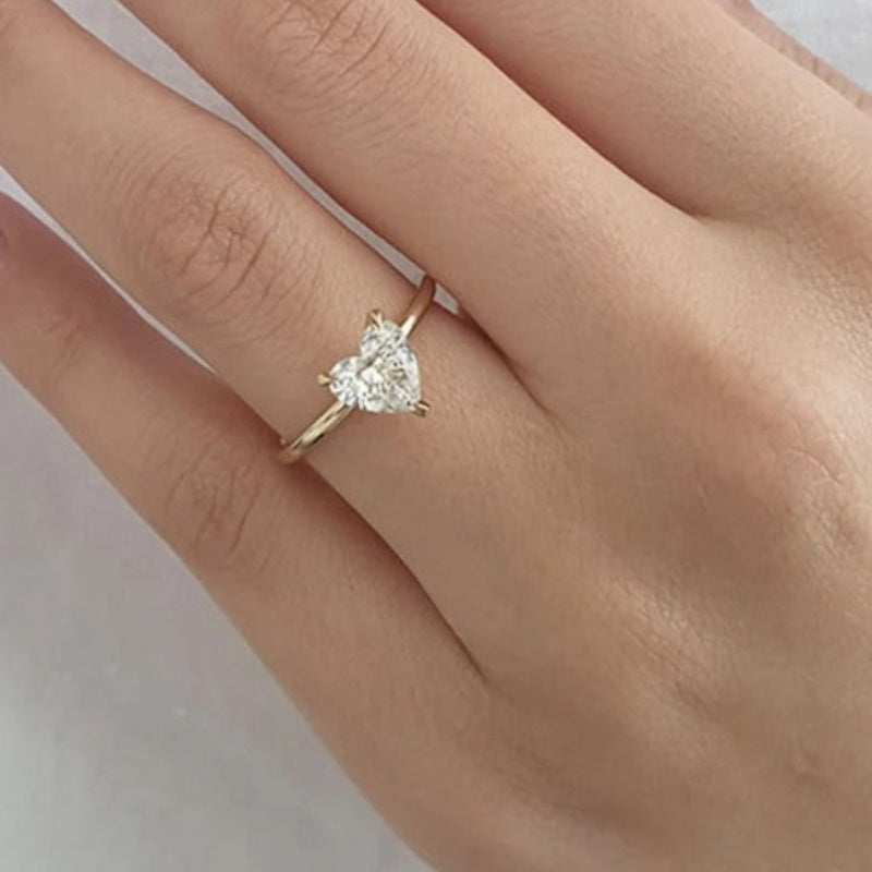 Women's Fashion Wedding Simple Love Heart-shaped Ring