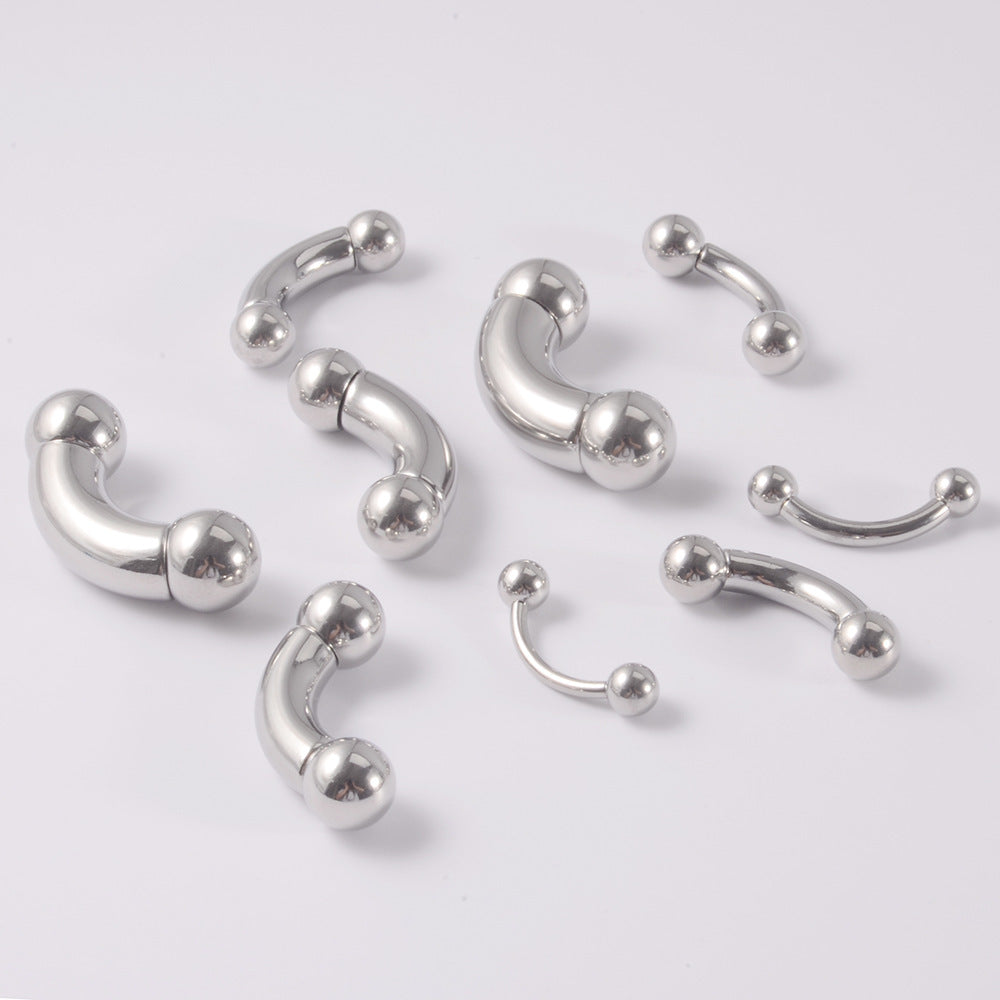 Stainless Steel Curved Rod Body Piercing Earrings