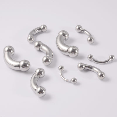 Stainless Steel Curved Rod Body Piercing Earrings