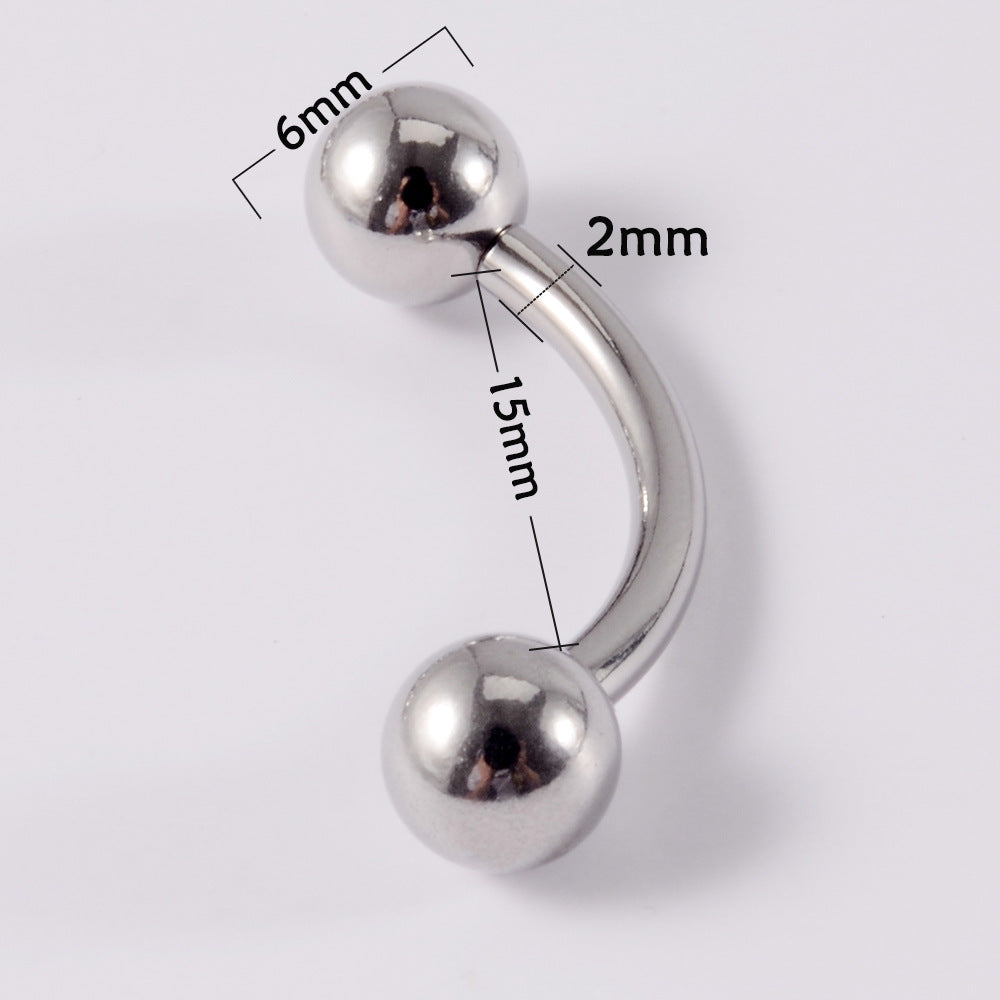Stainless Steel Curved Rod Body Piercing Earrings